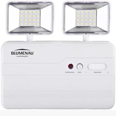 Luminária de Emergência Bloco Autônomo 40012224 10W com 2 Faróis LED Branco Blumenau Iluminação