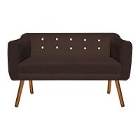 Namoradeira Julia 2 Lugares Marrom Com Strass Pés Palito - 4