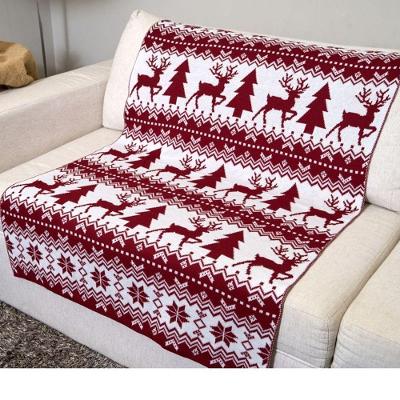Manta Decorativa 40078 Estampa Natalina Artesanal Vermelho OEM 150X90CM