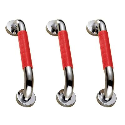 Barra de Apoio BSL3667 com Alça Antiderrapante Inox Braslu Kit 3 Unidades