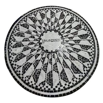 Mandala Simbólica Imagine John Lennon com Pedras Naturais 130CM Mosaico