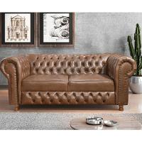 Namoradeira Chesterfield Vittorio 3 Lugares Via Encanto Courano Marrom - 5