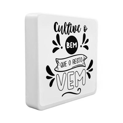 Luminária Box Slim Cultive o Bem com Luz Difusa e USB Bivolt 18CM