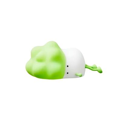 Luminária Infantil Repolhinho LED Luz Suave Difusa Controle Touch Recarregável Verde 5V