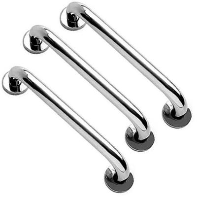 Alça de Apoio Kit 3 Unidades 30CM para Idoso e Deficiente em Aço Inox com Fixação por Parafuso Mundo