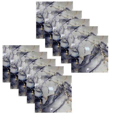 Papel de Parede Adesivo Mármore 3D Liso PVC Autocolante Azul Ideal Importados 10 Uni