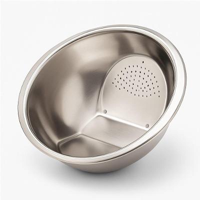 Escorredor de Arroz Alimentos Legumes Inox 25cm com Alças Laterais para Cozinha Cinza em Casa Tem
