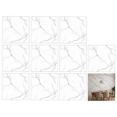 Papel de Parede Adesivo Marmore 3D Liso Autocolante Lavável Branco Leva Pra Malhar Kit 10 Uni