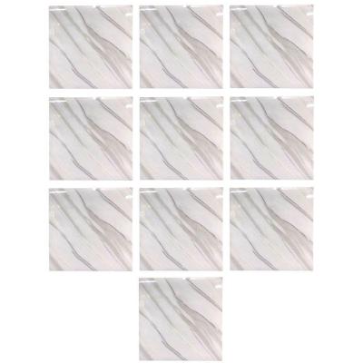 Papel de Parede Adesivo 3D Mármore Liso PVC Autocolante Lavável Cinza Kit 10 Unidades