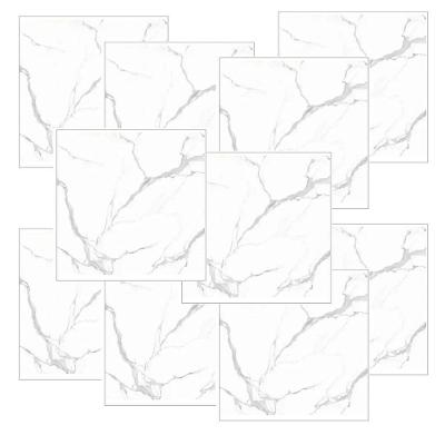 Papel de Parede 3d Marmore Liso Moderno PVC Autocolante Branco Leva Pra Casa 10 Uni