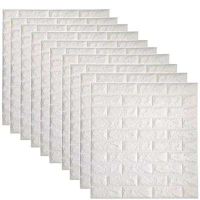Papel de Parede 3D Tijolinho Marmorizado PVC Autocolante Branco Kit 10 Unidades BSL3887