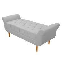 Recamier Estofado Ari 195cm King Size Suede Branco - 1