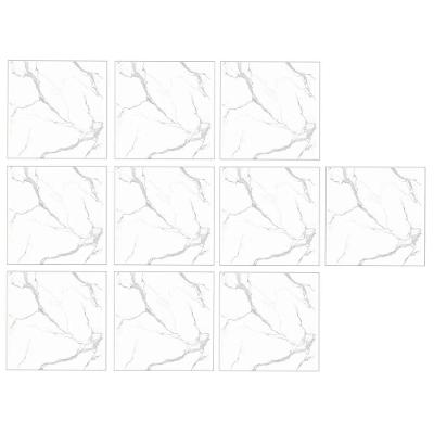 Papel de Parede 3D Marmore Moderno PVC Autocolante Branco Leva Pro Pet Kit 10 Unidades