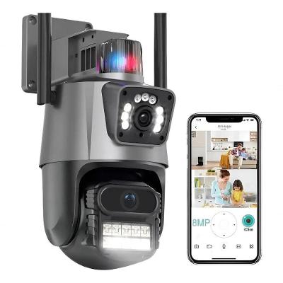 Câmera de Segurança Outras Marcas P11 4K 8MP PTZ 360° Wi-Fi Sirene Policial Cinza