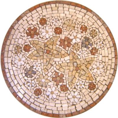 Mosaico Mandala Floral Granito Mármore Travertino 150CM Decorativo Mosaico
