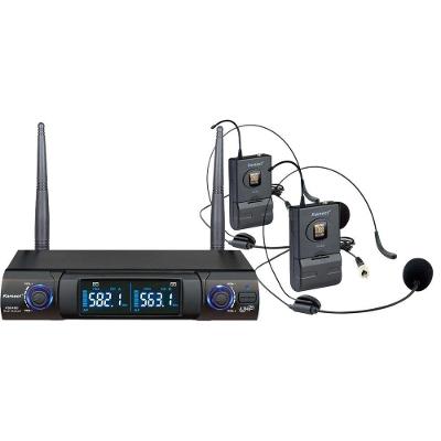 Microfone sem Fio Headset Duplo KS248DH com Display LED Preto Karsect