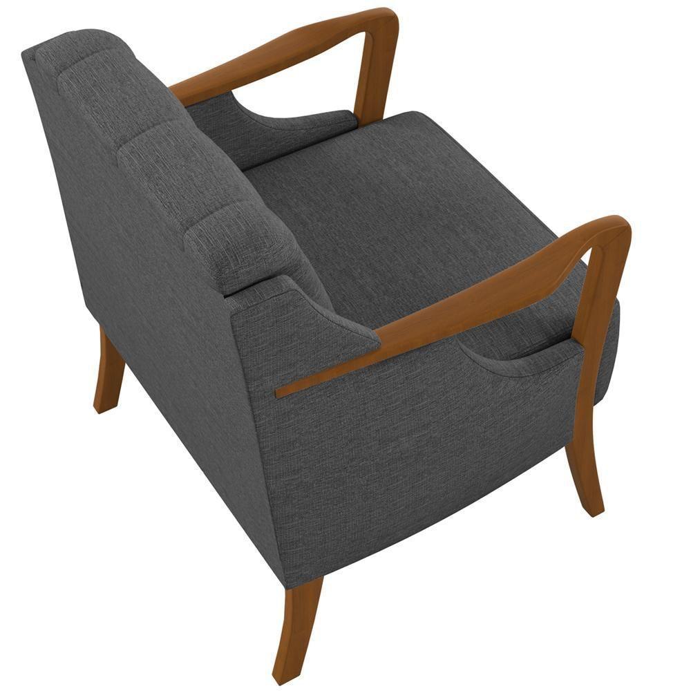 Kit Sofá 02 Lugares 135Cm Com Poltrona Coral M03 Chumbo - 5