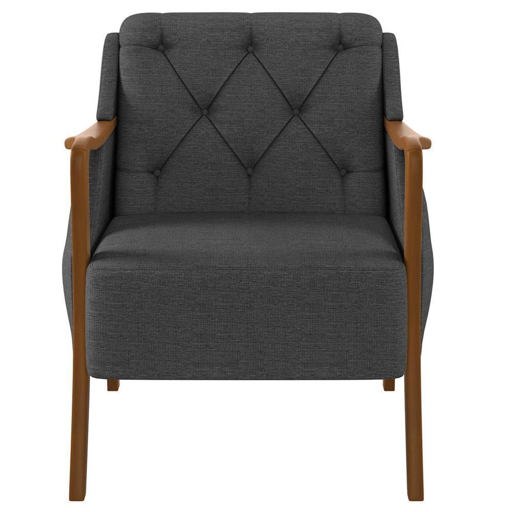 Kit Sofá 02 Lugares 135Cm Com Poltrona Coral M03 Chumbo - 7