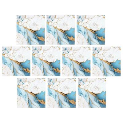 Papel de Parede 3d Marmore Liso Moderno PVC Autocolante Removível Azul Kit 10 Unidades