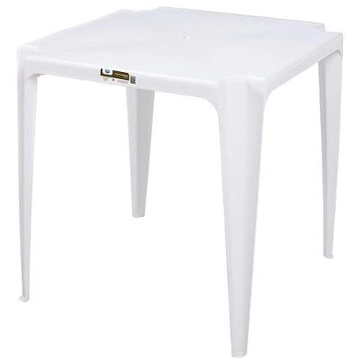 Mesa 15151001 4 Lugares Quadrada Plástico Pequena Branco para Area Interna e Externa Mor