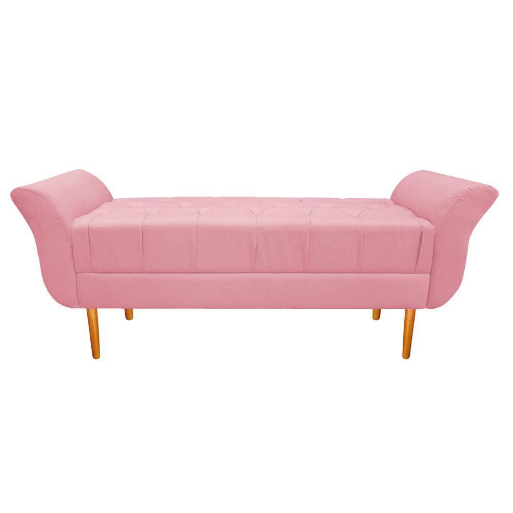 Recamier Estofado Ari 195cm King Size Suede Rosa Bebê - 2