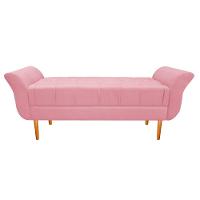 Recamier Estofado Ari 195cm King Size Suede Rosa Bebê - 2