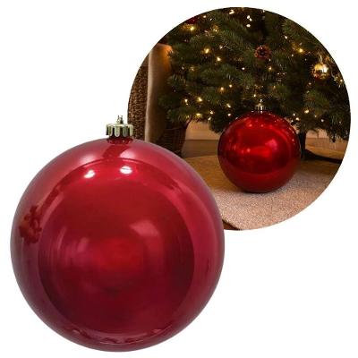 Bola Decorativa de Natal Tradicional Brilho Espelhado Vermelha Master Christmas 20CM