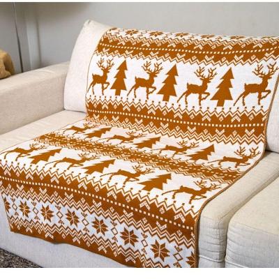 Manta Decorativa 40078 Estampa Natalina Artesanal Dourado OEM 150X90CM