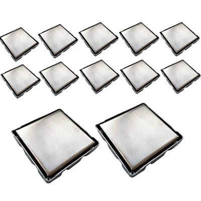 Ralo Oculto BSL3001D Inox Anti Odor Prata Braslu Kit 12 Uni 15x15