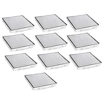 Ralo Oculto BSL3001D Anti Odor Inox Prata Leva Pra Casa Kit 10 Unidades 15x15CM