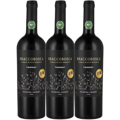 Kit 3 Garrafas Vinho Tinto Seco Uruguai Bracco Bosca Tannat 750ML