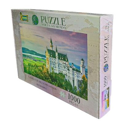 Quebra-cabeça Volta ao Mundo Alemanha Papel Cartão 1000 Peças Neuschwanstein Uriarte 70CM