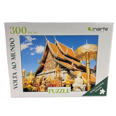 Quebra-cabeça Volta ao Mundo Tailândia em Papel Cartão com 300 Peças Estampa Templo Doi Suthep