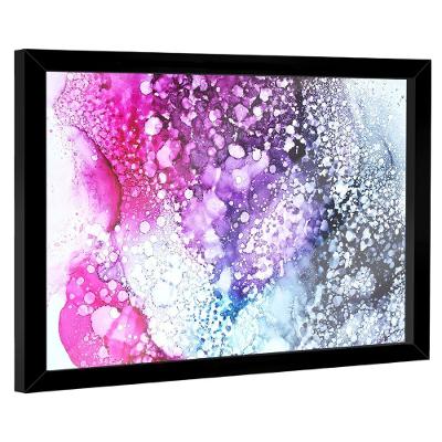 Quadro Decorativo Abstrato Alcohol Cores Retangular com Moldura Madeira Nobre Reflorestada Preto BR