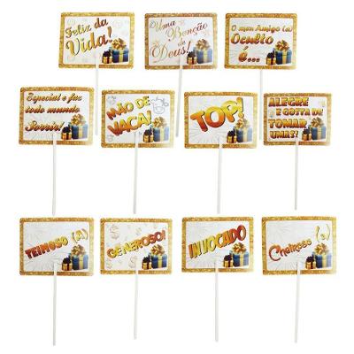 Plaquinhas Divertidas Natal Amigo Oculto 10 Unidades Papel Cartão Triplex 250g Branco Reino