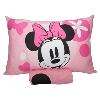Jogo de Lençol Joy Disney Solteiro 70% Algodão e 30% Poliéster Estampado Big Minnie Rosa Portallar