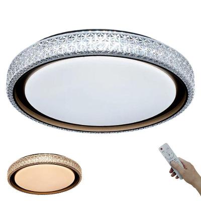 Plafon L10075 3 Tons Dimerizável com Cristal Luxo Dourado Mundo LGBT