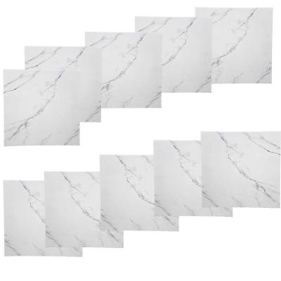 Placa Adesiva Marmore Falso 3D Vinílica Autocolante Lavável Brilhante Branco Leva Pra Malhar 10