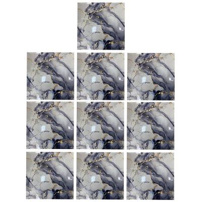 Placa Adesiva Mármore 3D Kit 10 Unidades Autocolante Moderno PVC Azul Leva Pro Pet BSL3823