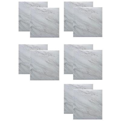 Piso Vinílico Autocolante Mármore BSL3834 PVC 60X60CM Brilhante para Interno Branco Leva Pra Casa 10
