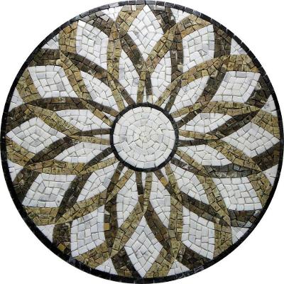 Piso em Mosaico Romano Vortice Mármore Liso Residencial Branco Mosaico 80CM