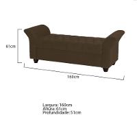 Recamier Divã Morabe P04 160 Cm Suede Marrom Tca 942 - 5