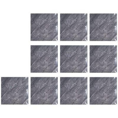Papel de Parede Mármore 3D Liso Vinílico Autocolante Cinza Leva Pra Casa 10 Uni 36M2