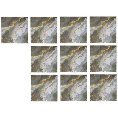 Papel de Parede Placa Adesiva Marmore 3D Liso PVC Autocolante Cinza Leva Pra Casa Kit 10 Unidades
