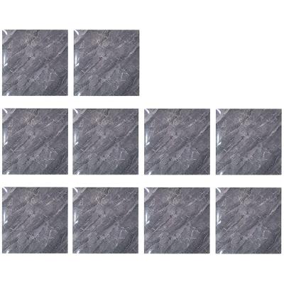 Papel de Parede Marmore 3D Liso Moderno PVC Autocolante Cinza Leva Pra Malhar Kit 10 Unidades