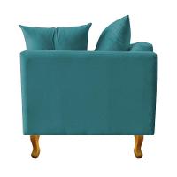 Recamier Azura 160cm Com Almofada Lado Esquerdo Suede Cor Azul Turquesa - 5
