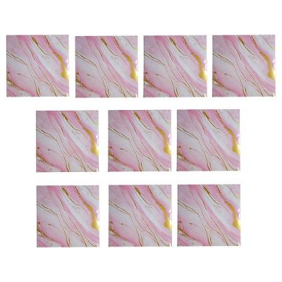 Papel de Parede Adesivo Mármore 3D Moderno PVC Autocolante Removível Rosa Leva Pra Casa 10 Unidades