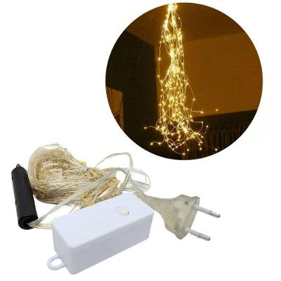 Pisca Chuva de Ouro Cascata 200 LED Warm com 8 Modos Dourado Art Christmas
