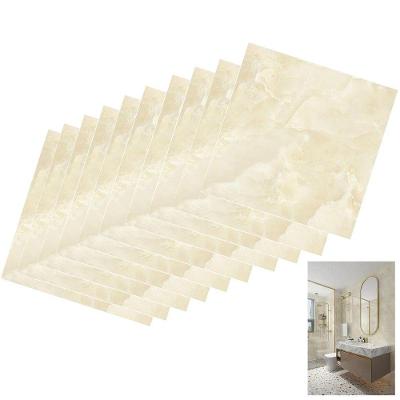 Papel de Parede Marmore 3D Liso Autocolante em PVC com Fácil Remoção Bege AB Mídia