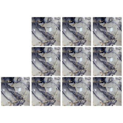 Papel de Parede Marmore 3D Liso Moderno PVC Autocolante Azul AB Mídia Kit 10 Unidades